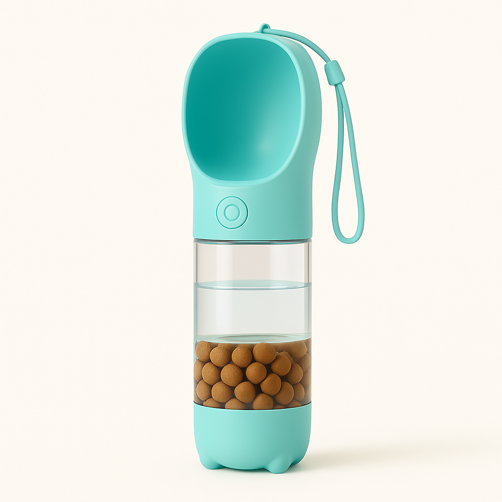 Multifunction Dog Water Bottle – With Food Container, Waste Bags & Poop Scoop